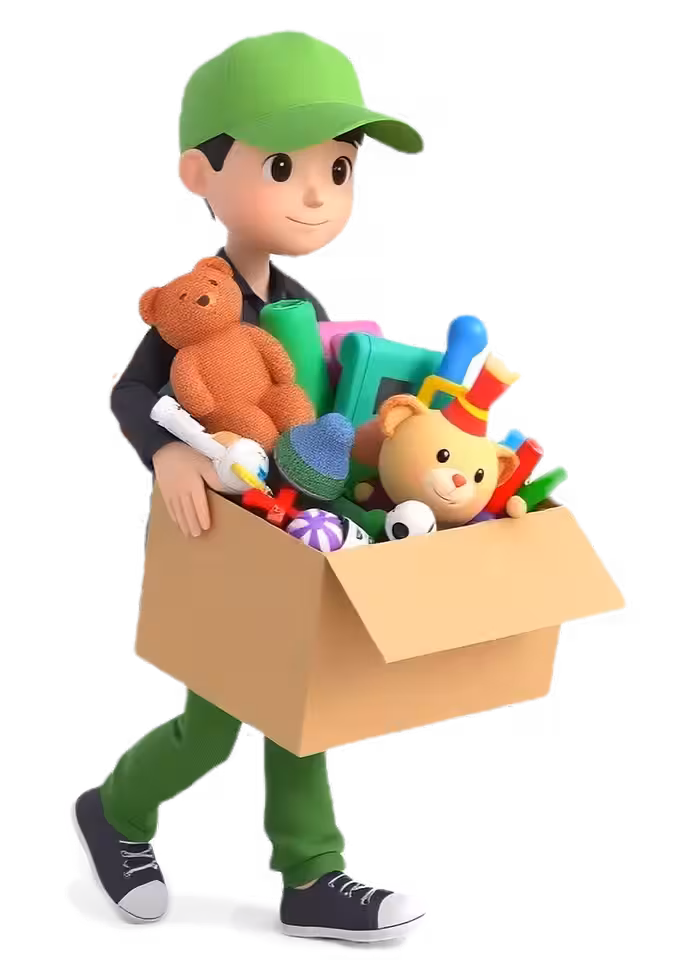 Big Boys junk removal crew member carrying items